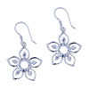 Crystal  Flower  925 Sterling Silver  Earrings 