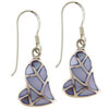 Mother Of Pearl Lavender Heart Earrings
