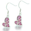 Faux Mother Of Pearl Pink Heart Earrings