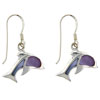 Mother Of Pearl Right Jump Dolphin Earrings