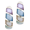 Mother Of Pearl Hoop Stud Earrings