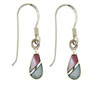 Mother Of Pearl Red And Blue Earrings
