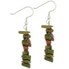 Unakite Stone Chip  Earrings 
