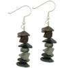Indian Agate Stone Chip Bead Earrings