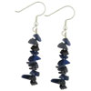 Blue Streak Stone Chip Beads Earrings