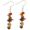 Orange Aventurine Stone Chip Beads Earrings