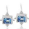 Blue Topaz Cz Earrings