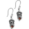 Red Heart Cz Sterling Silver Earrings