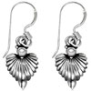 Grooved Heart Sterling Silver Earrings