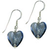 Blue Heart Murano Glass Silver Earrings