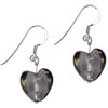 Grey Heart Murano Glass Silver Earrings
