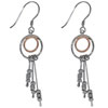 Two Tone Dangle Sterling Silver Earrings