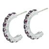 Purple Studded Half Hoop Earrings