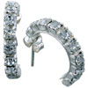 Clear Crystal Hoop Silver Earrings