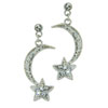 Moon And Star Austrian Crystal Earrings