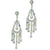 Austrian Crystal Triple Hoop Chandelier Earrings