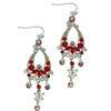 Red Raindrops Filigree Chandelier Earrings