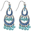 Double Raindrop Blue Chandelier Earrings