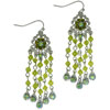 Flower Of Myster Green Filigree Chandlier Earrings