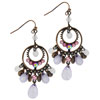 Bronze Vintage Pink Crystal Chandelier Earrings