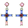 Purple Cross Earrings