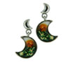 Green Crescent Earrings