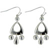 Silver Tone Rounded Triangle Chandelier Earrings