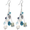 White And Blue Multi Dangle Murano Glass Earrings