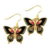 Gold Tone Butterfly Earrings