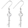 Silver Tone Key Earrings