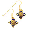 Decorated Gold Tone Pillow Earrings