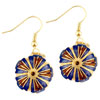 Gold Tone Double Sided Flower Earrings