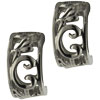 Fancy Metalwork Half  Hoop  Earrings