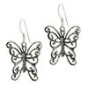 Antique Sterling Silver Butterfly Earrings