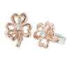 Gold Tone Studded Clover Earrings
