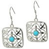 Sterling Silver Square Flower Earrings