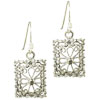 Square Flower Design Earrings