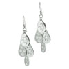 Sterling Silver Textured Droplet  Chandelier   Earrings 