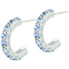 Pale Blue Studded Crescent Earrings