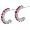 Red Studded Half Hoop Earrings