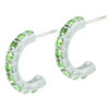 Green Studded Crescent Earrings