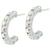 Rainbow Studded Crescent Earrings