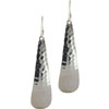 Sterling Silver Mosaic Textured Curved Cone Shaped Earrings
