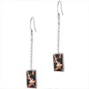 Sterling Silver Black And Gold Tone Character Earrings