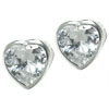 Heart Shaped Cz Stud Earrings