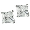 Sterling Silver Cz Square Cushion Earrings