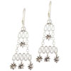 Sterling Silver Squiggly Chandelier Flower Earrings