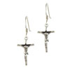 Sterling Silver Crucifixion Cross Earrings
