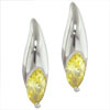 Fancy Curved Yellow Cz Earrings