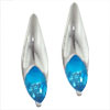 Fancy Curved Aqua Blue Earrings
